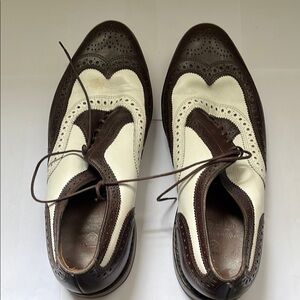 Allen Edmonds Brown and White Oxford Wingtips